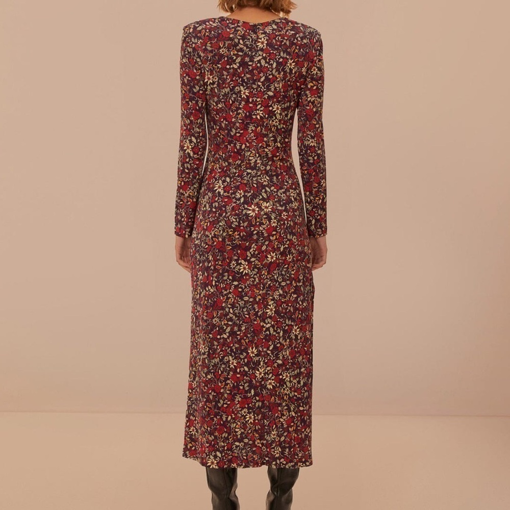 #17 NWT FARM Rio Purple Chelsea Garden Flowers Knot Maxi Dress - Picture 4 of 6